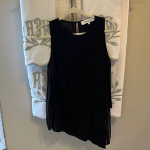 Black Elliatt asymmetrical pleated top